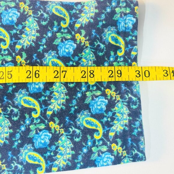 Versace Jeans Couture Designer Jeans Size 26 Paisley Floral Bright Colors - Picture 10 of 12